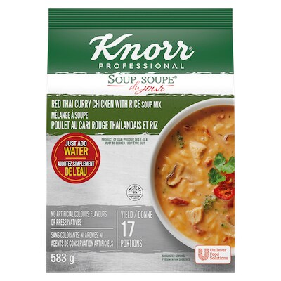 Knorr® Professional Soup Du Jour Mix Red Thai Curry Chicken with Rice 4 x 583 gr -